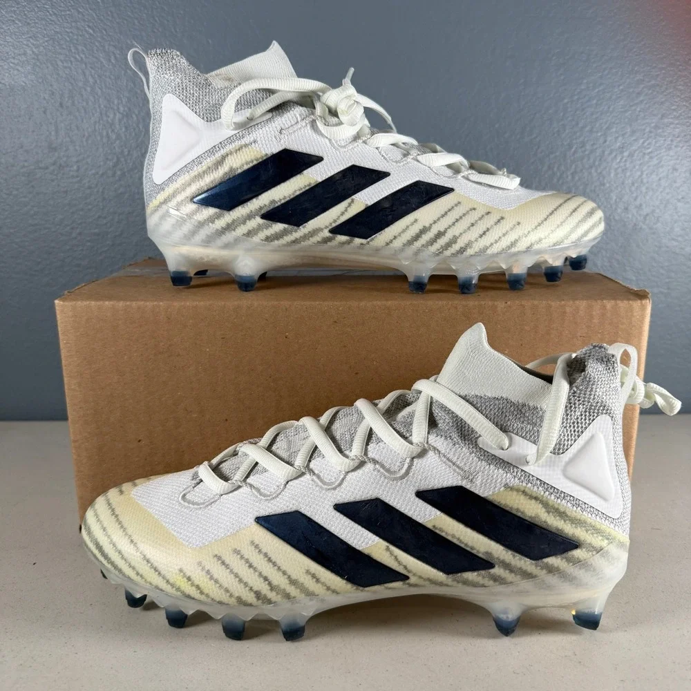 Adidas Adizero Primeknit Football Cleats White Navy Mens 11.5 GX6681